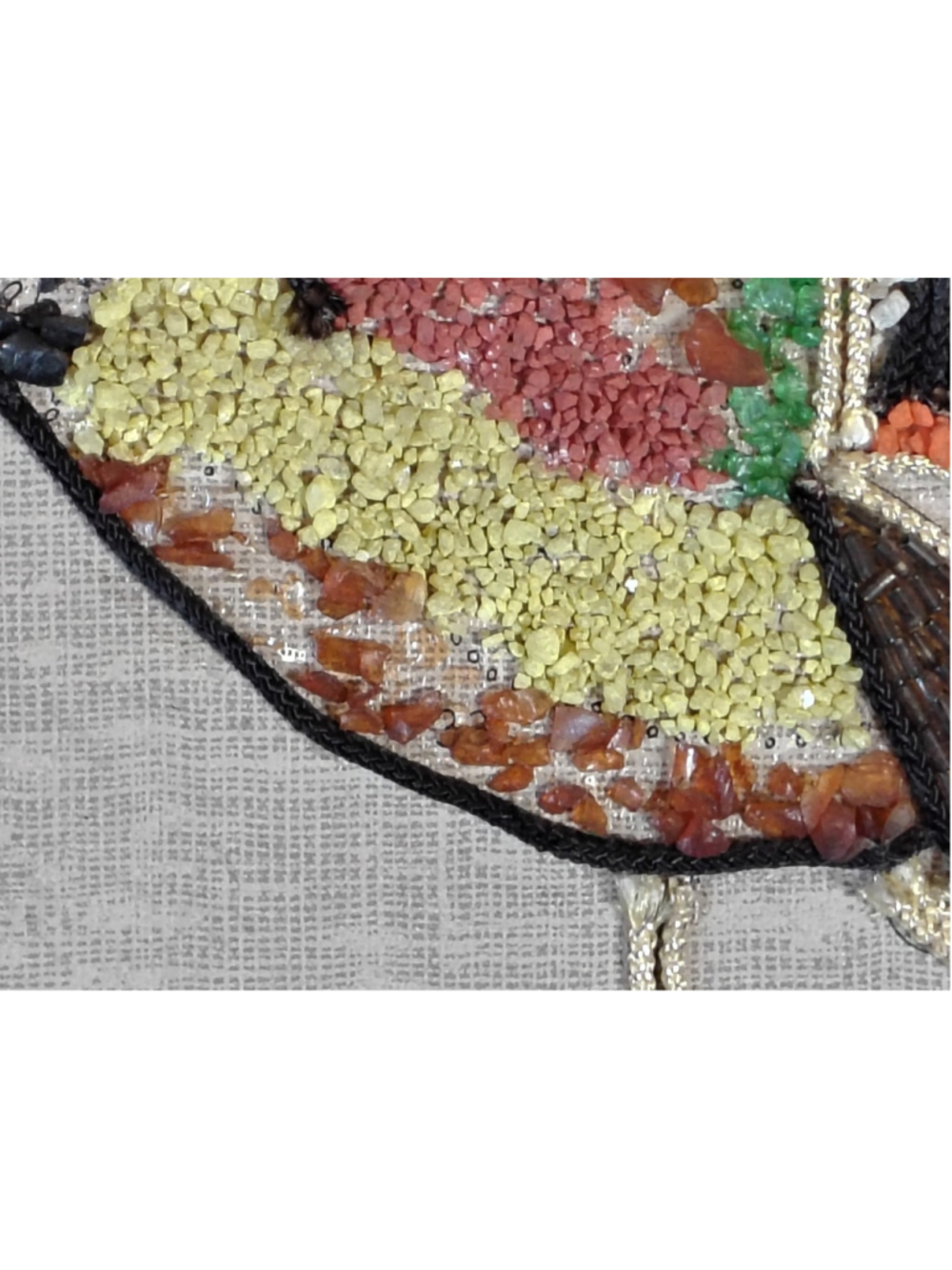 Vintage LRG Gravel Pebble Art Mid Century Modern Bird Pheasants Wall Art Picture - Picture 6 of 10